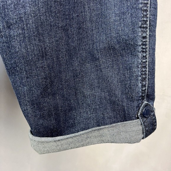 Lee Platinum Label Jeans Womens 8 Blue Capri Roll Up Snap Cuff Stretch Denim - Picture 6 of 9